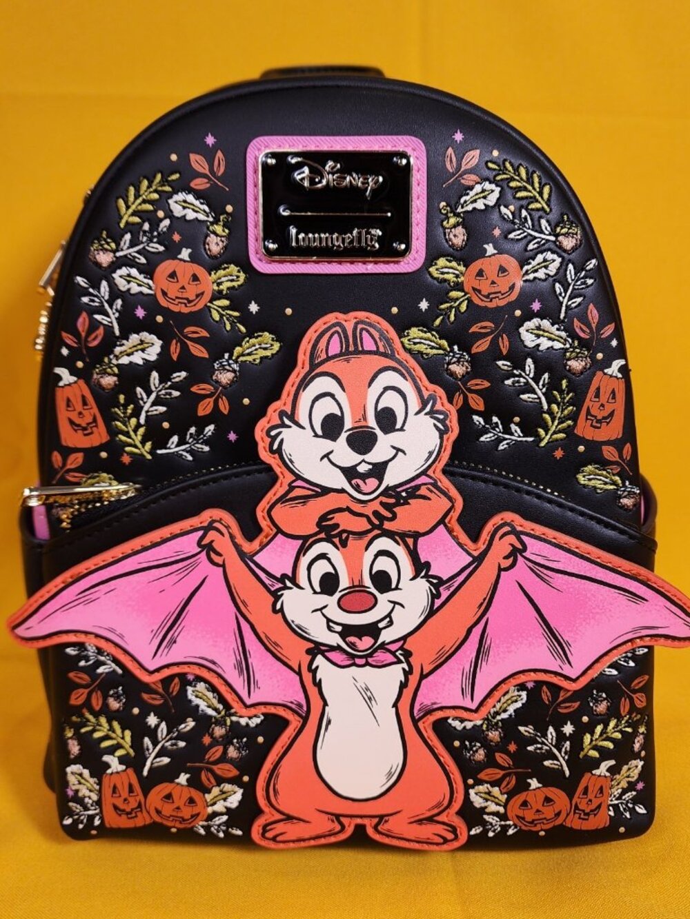Loungefly Disney Chip N' Dale Bat Costume Halloween Pumpkin Mini Backpack NEW
